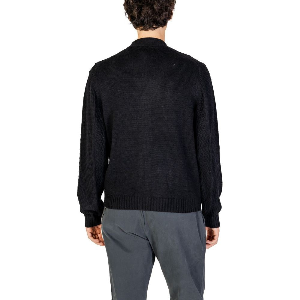 Black Polyester Cardigan