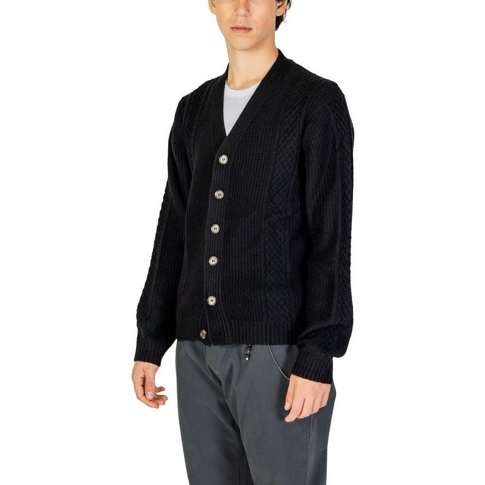 Black Polyester Cardigan