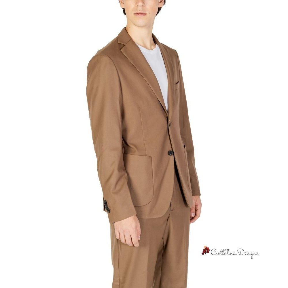 Beige Polyester Blazer