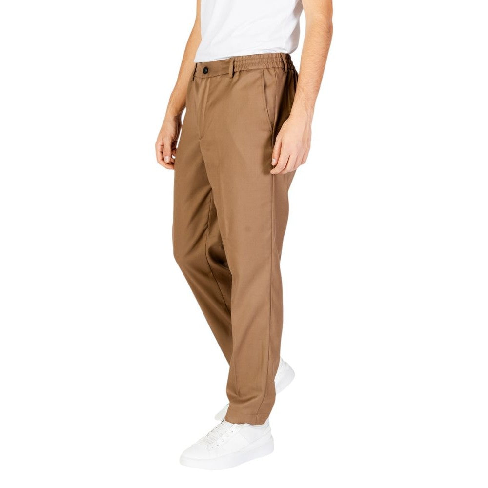 Beige Polyester Jeans & Pant