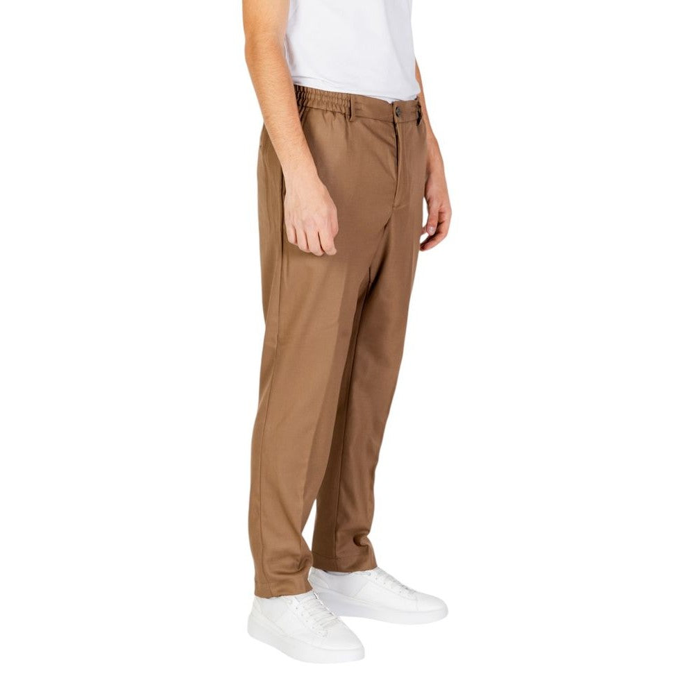 Beige Polyester Jeans & Pant