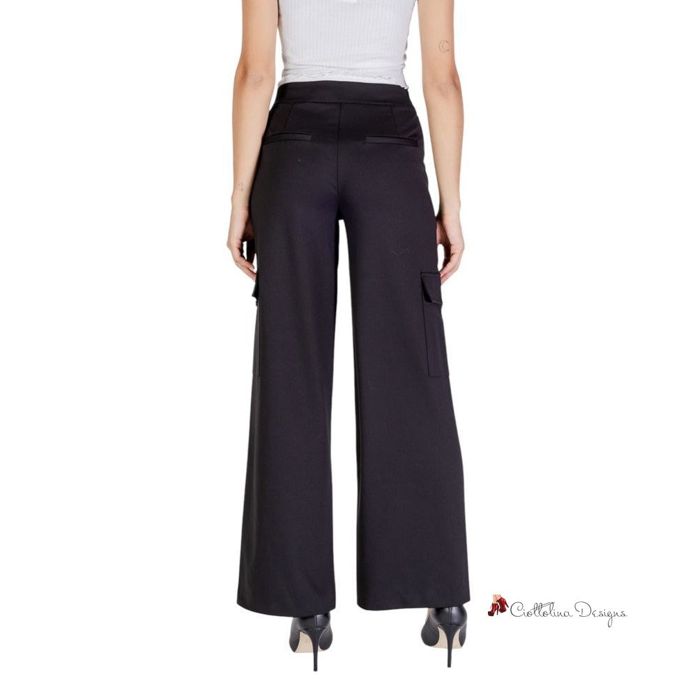 Black Polyester Jeans & Pant