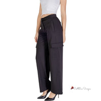 Black Polyester Jeans & Pant