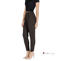 Brown Polyester Jeans & Pant