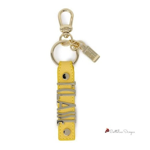 Yellow Leather Keychain