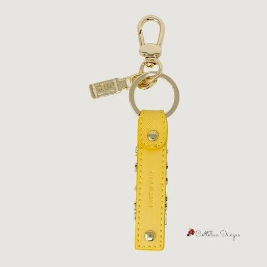 Yellow Leather Keychain