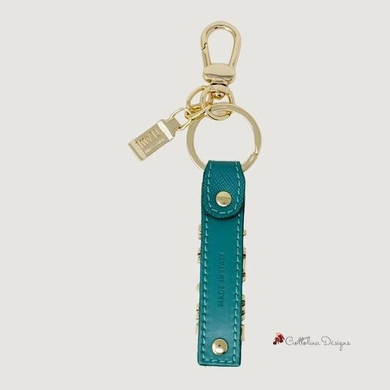 Green Leather Keychain