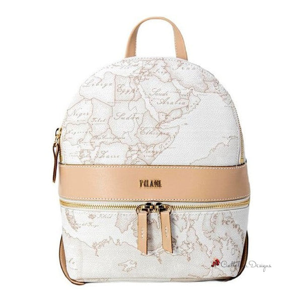 White Synthetic Leather Backpack