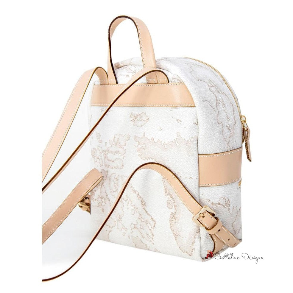 White Synthetic Leather Backpack