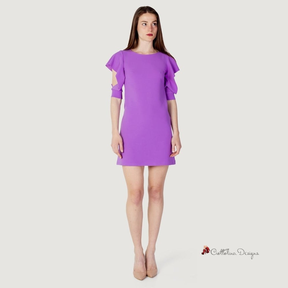 Purple Polyester Dress