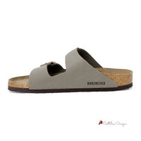 Gray Leather Sandal