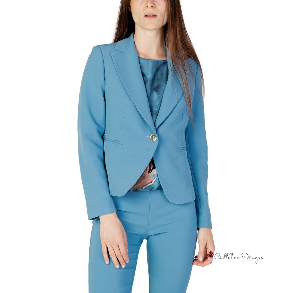 Turquoise Polyester Suits & Blazer