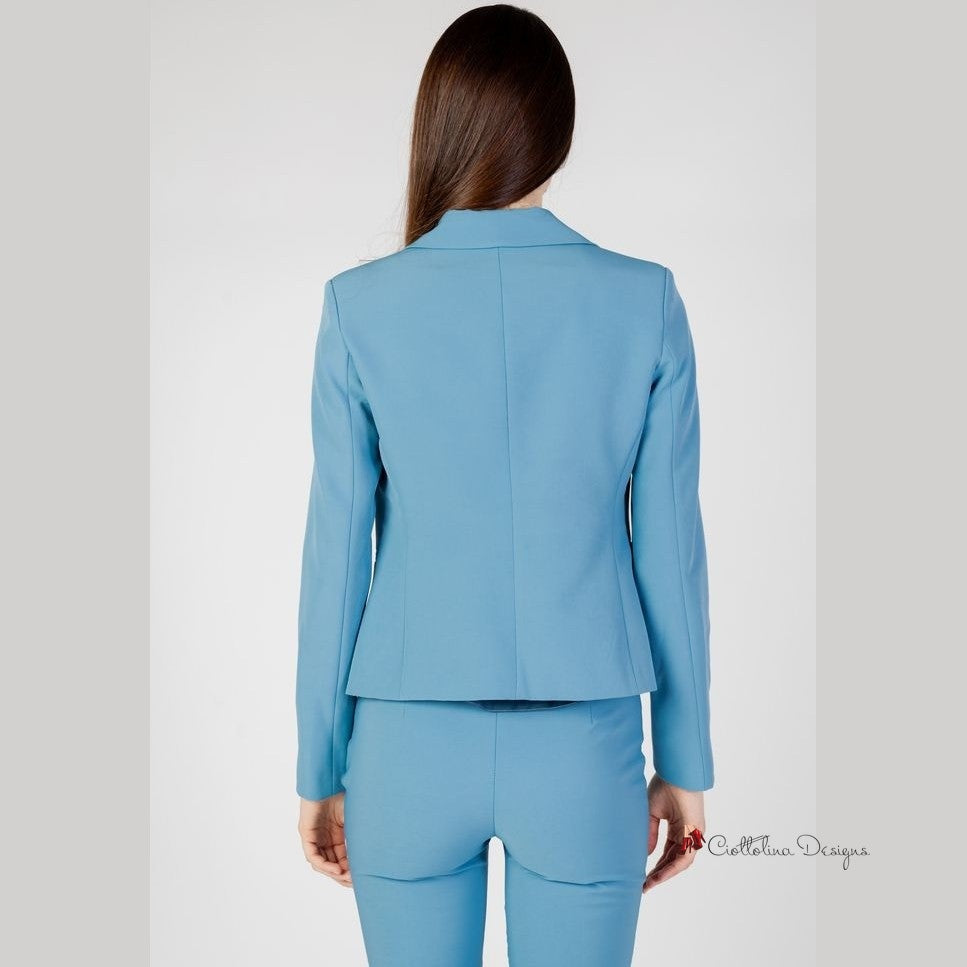 Turquoise Polyester Suits & Blazer