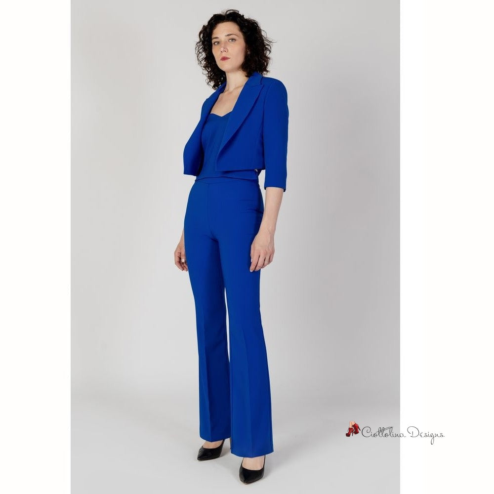 Blue Polyester Suits & Blazer