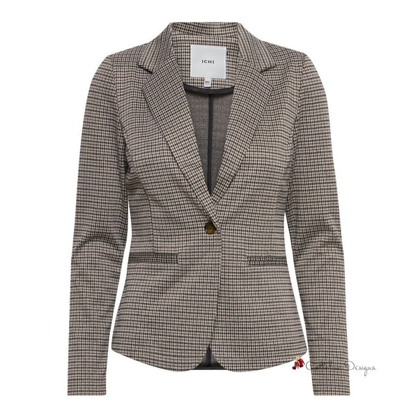 Beige Polyester Suits & Blazer