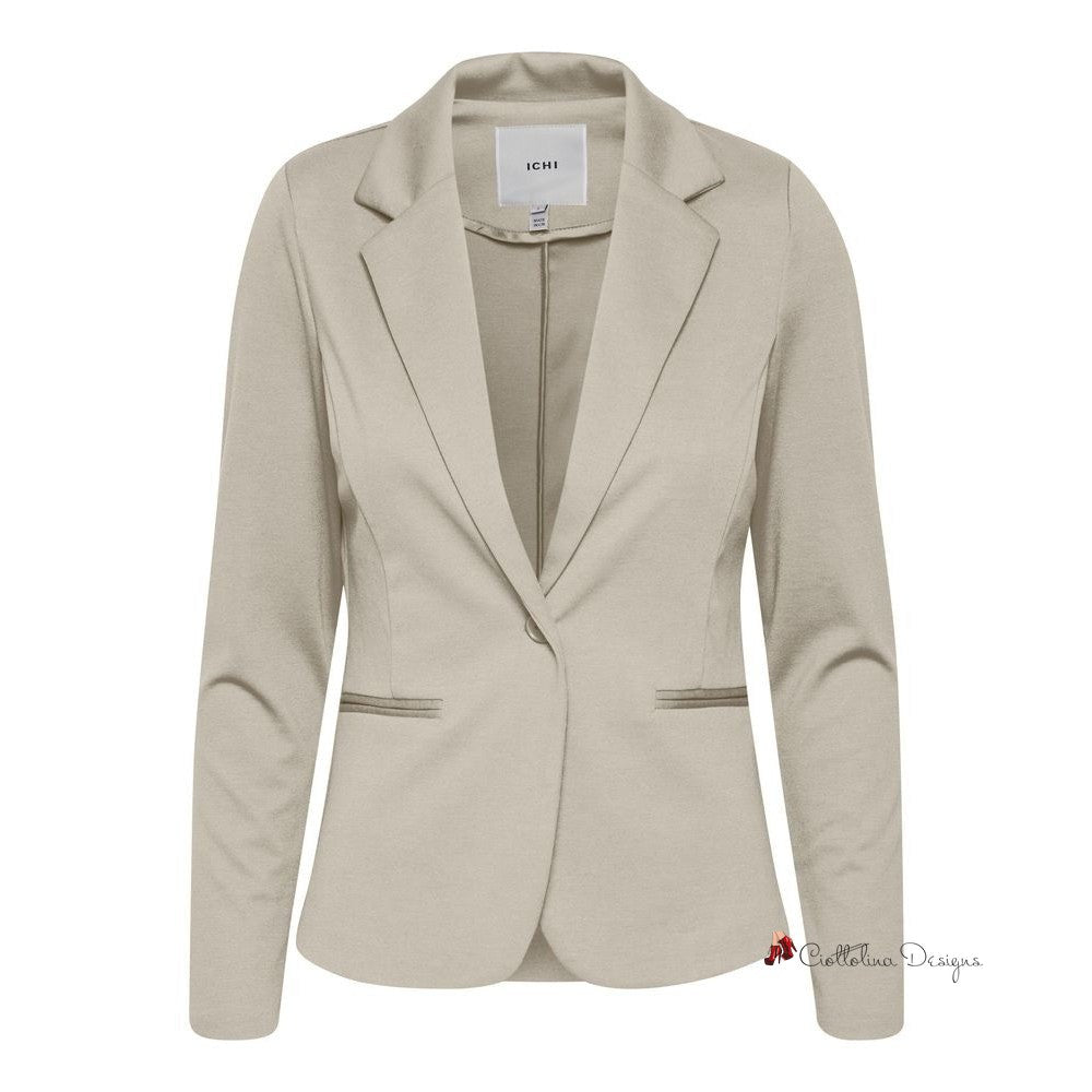 Beige Polyester Suits & Blazer