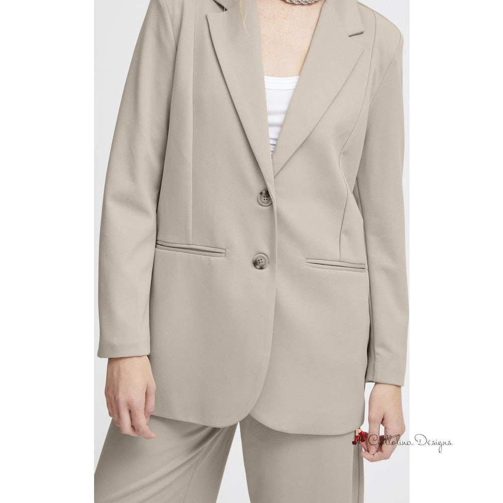 Beige Recycled Polyester Suits & Blazer