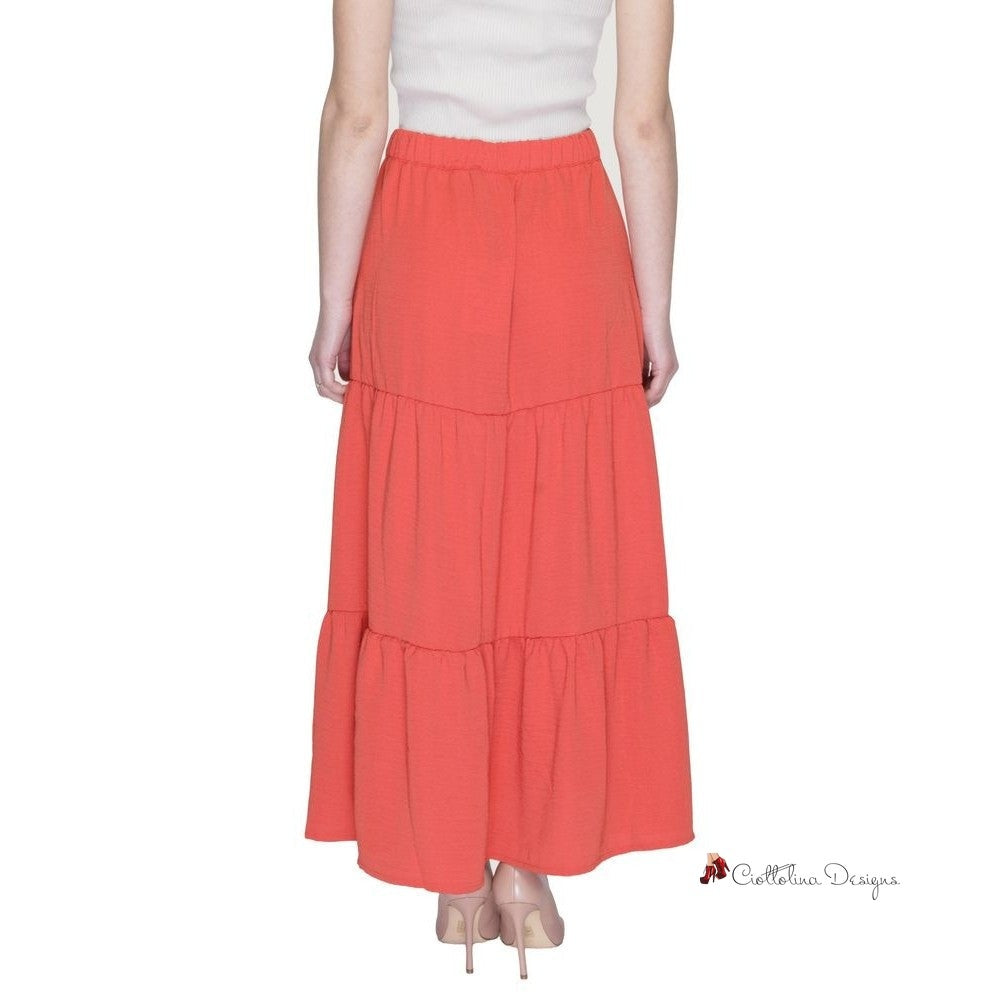 Orange Polyester Skirt