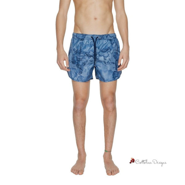 Blue Polyester Swimwear