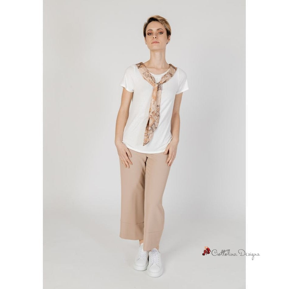 Beige Viscose Tops & T-Shirt