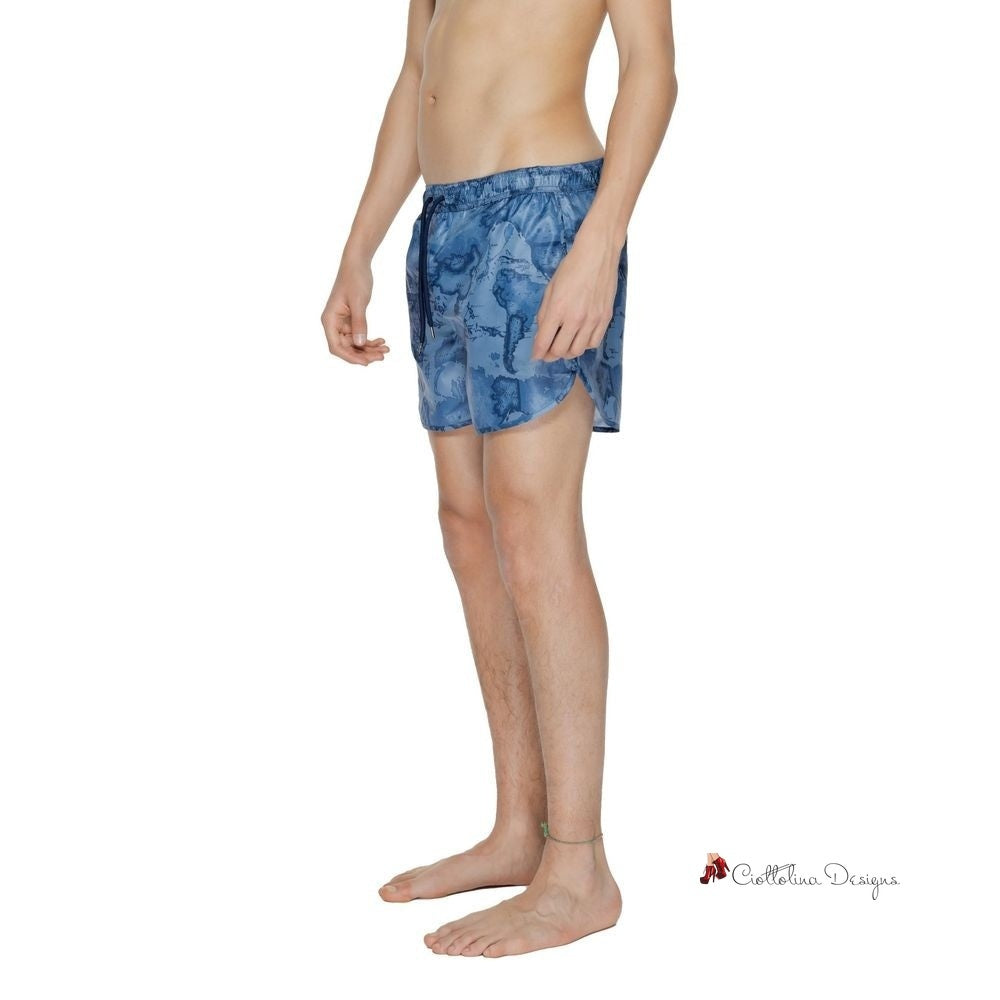 Blue Polyester Swimwear