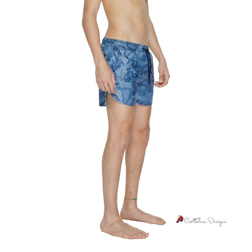 Blue Polyester Swimwear