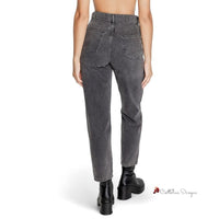 Gray Cotton Jeans & Pant