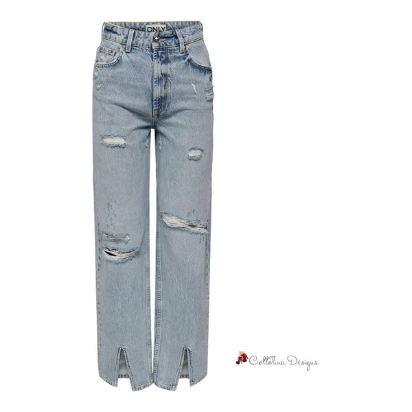 Light Blue Cotton Jeans & Pant