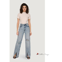 Light Blue Cotton Jeans & Pant