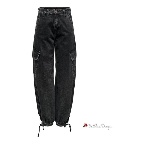 Black Cotton Jeans & Pant