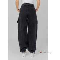 Black Cotton Jeans & Pant