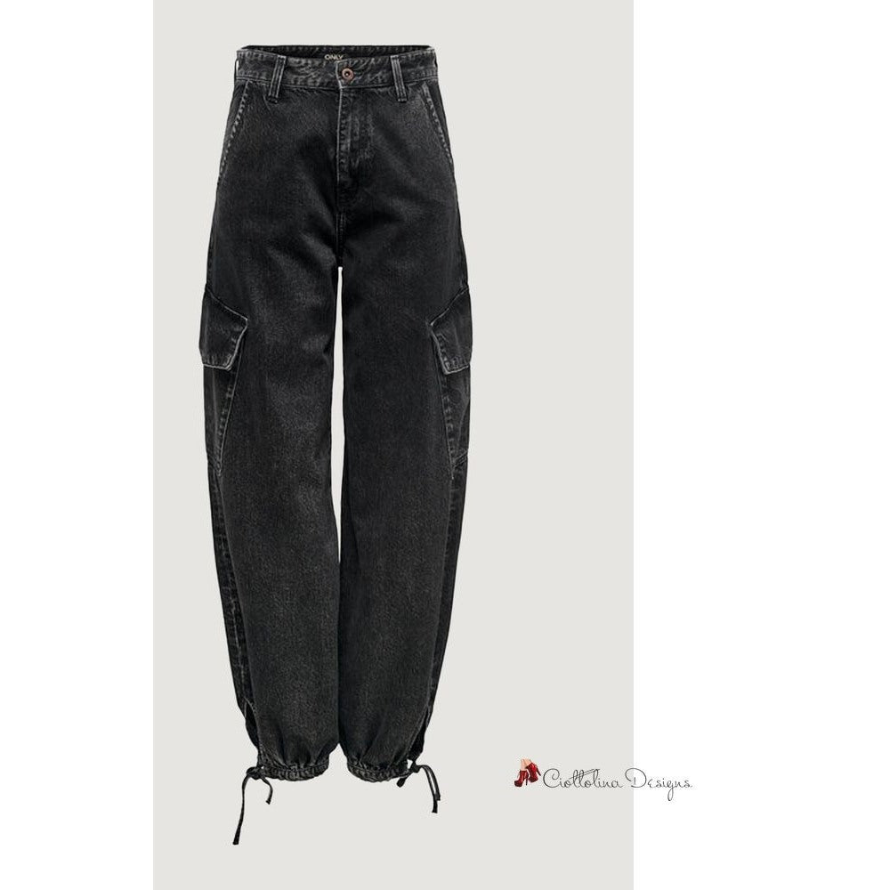 Black Cotton Jeans & Pant