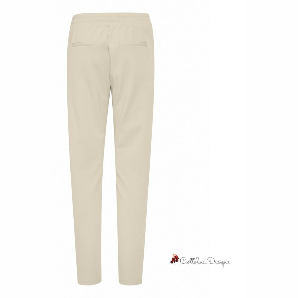 Beige Polyester Jeans & Pant