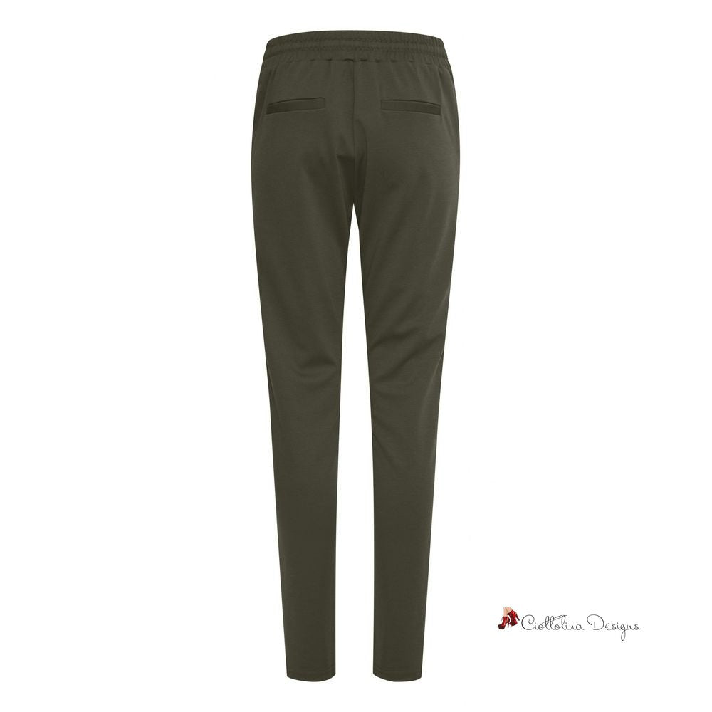 Green Polyester Jeans & Pant