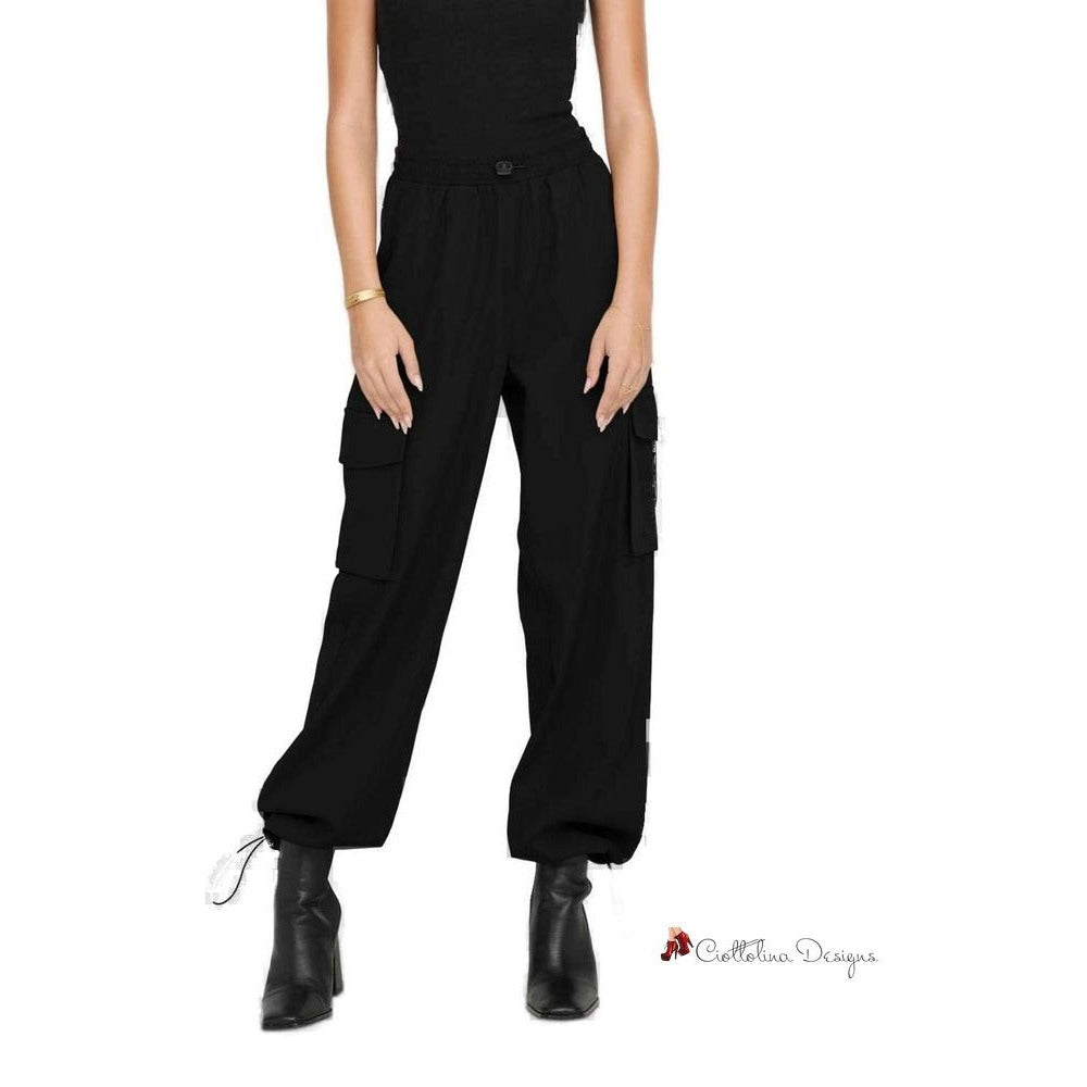 Black Cotton Jeans & Pant