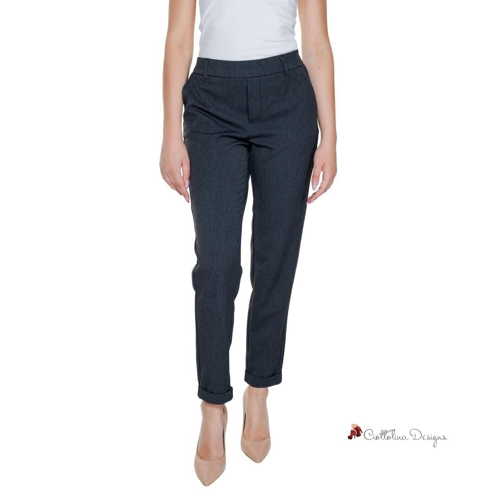 Gray Polyester Jeans & Pant