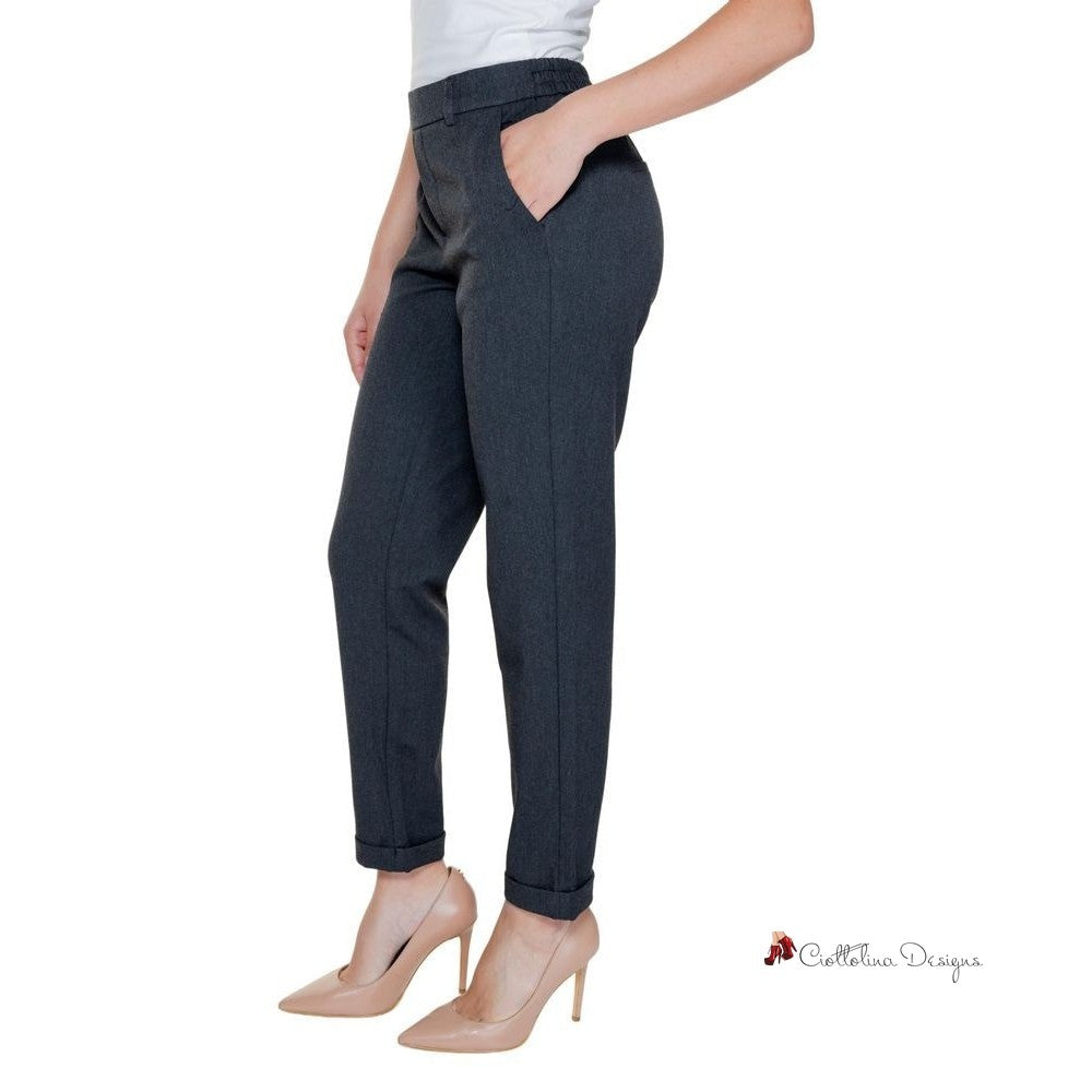 Gray Polyester Jeans & Pant