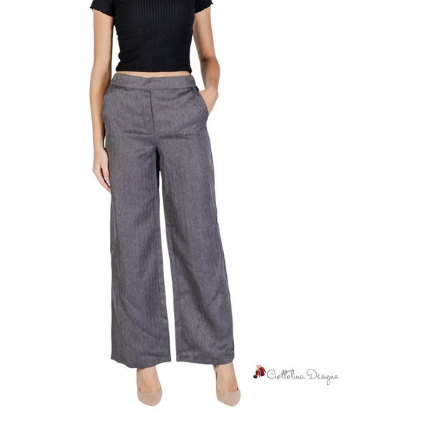 Gray Polyester Jeans & Pant