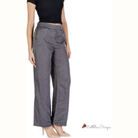 Gray Polyester Jeans & Pant