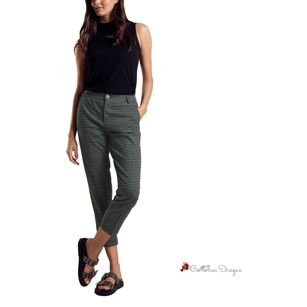 Green Polyester Jeans & Pant