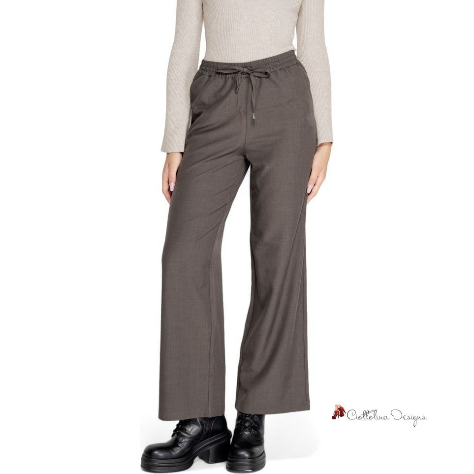 Gray Polyester Jeans & Pant