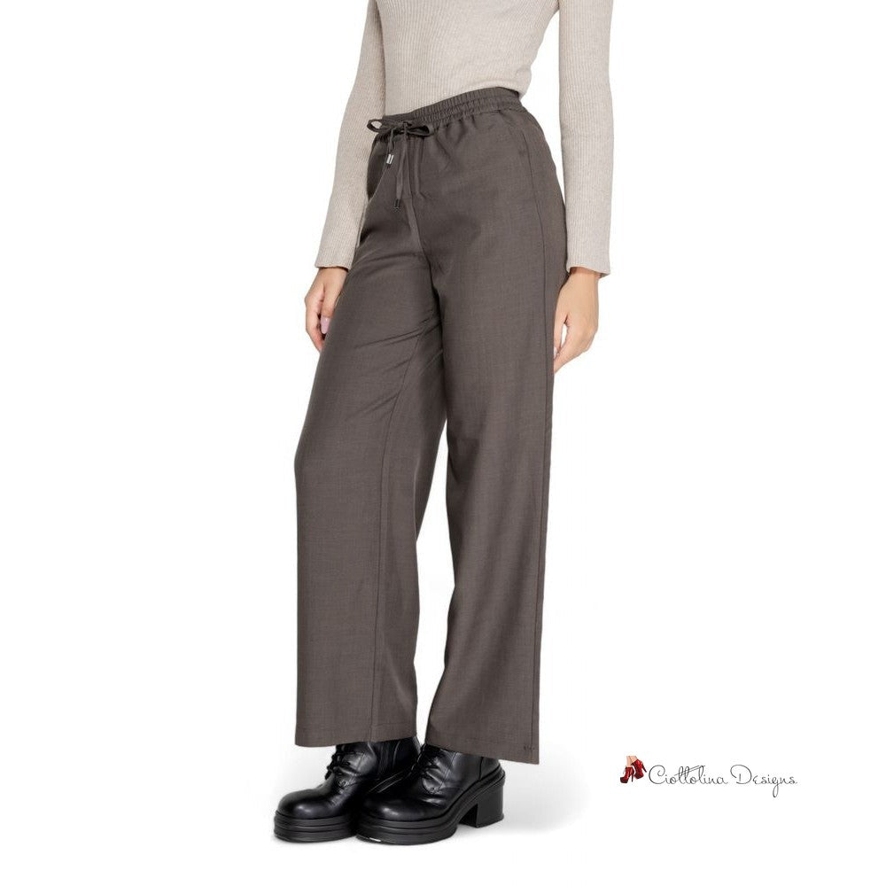 Gray Polyester Jeans & Pant