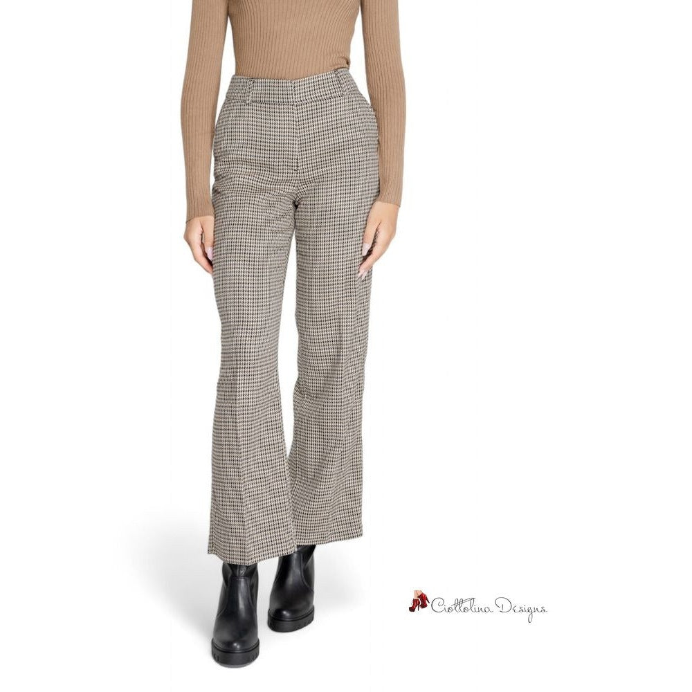 Beige Polyester Jeans & Pant