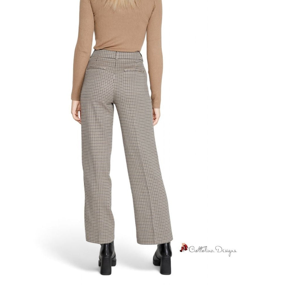 Beige Polyester Jeans & Pant