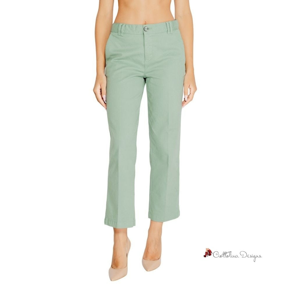 Turquoise Cotton Jeans & Pant