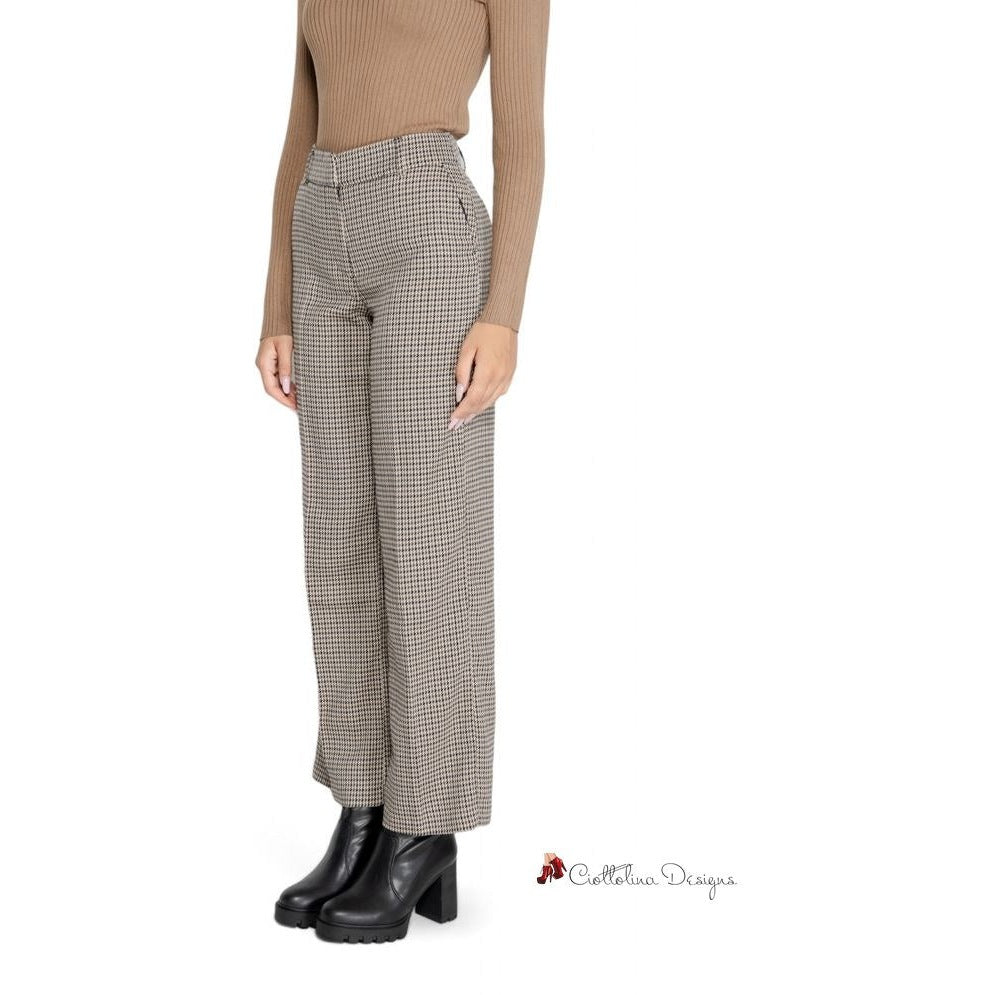 Beige Polyester Jeans & Pant