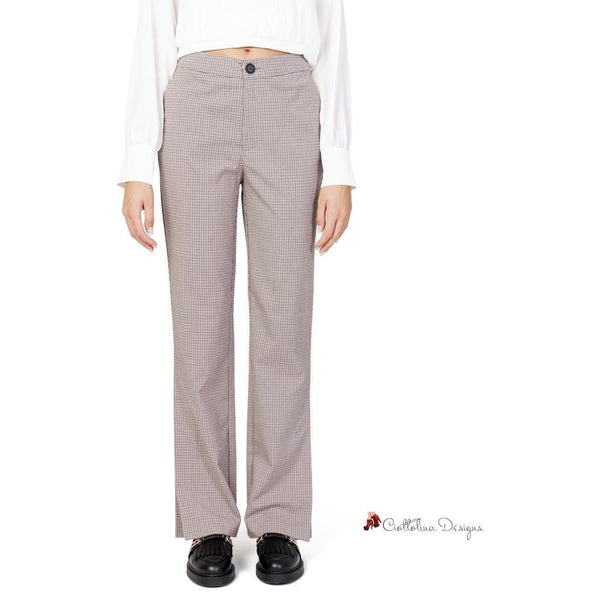 Beige Polyester Jeans & Pant