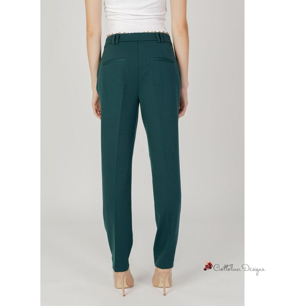 Green Polyester Jeans & Pant