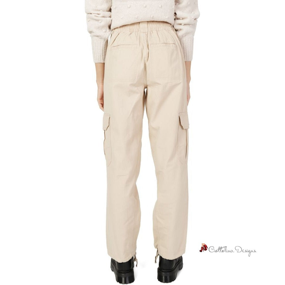 Beige Cotton Jeans & Pant