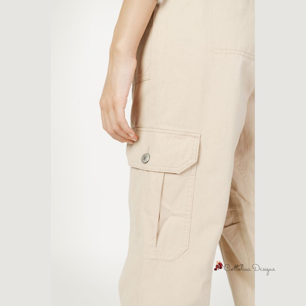 Beige Cotton Jeans & Pant